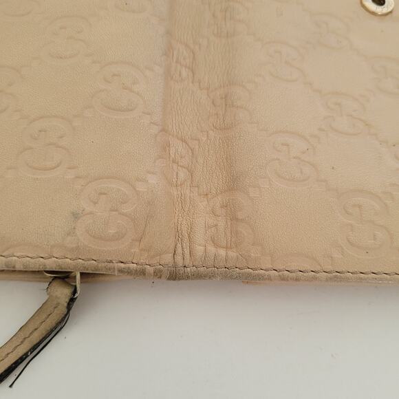 GUCCI D-Ring Abbey Clutch Wallet Large Monogram Bifold Beige Tan Vintage Designe - Picture 9 of 12